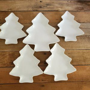 White ceramic appetizer and serving plates